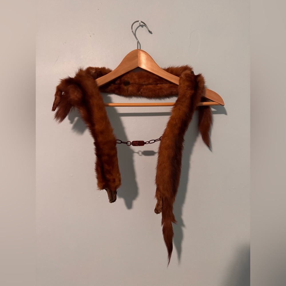 Vintage Mink Stole with Chain Closure